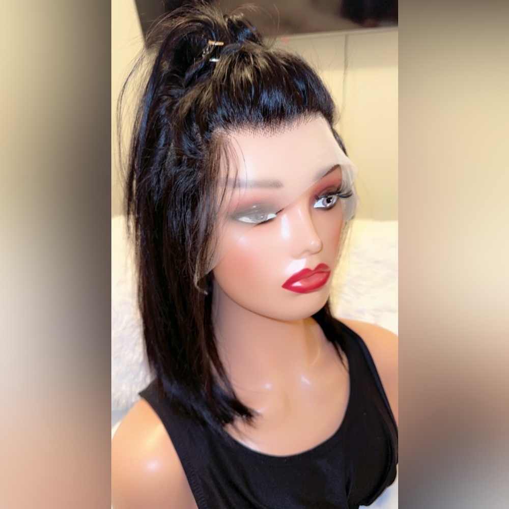 12” Human Hair Bob Wig - Picture 8 of 16